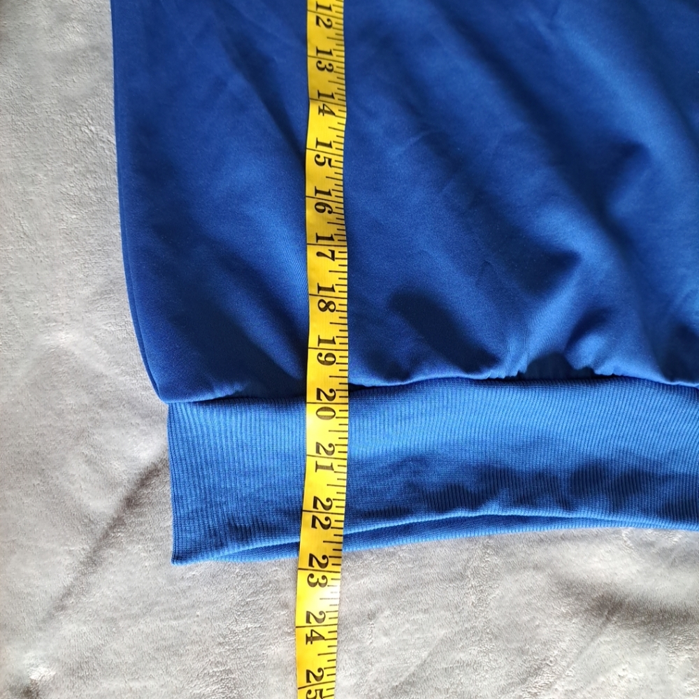 AQ Sport Women's Pullover Hoodie Sweatshirt Blue White Arm Stripes Gym Sporty S - Picture 5 of 12